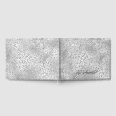 Silver Leopard Print Luxe Glitzer Gästebuch (Voll)