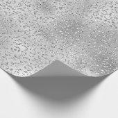 Silver Leopard Print Luxe Glitzer Geschenkpapier (Ecke)