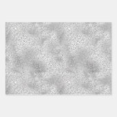 Silver Leopard Print Luxe Glitzer Geschenkpapier Set (Vorderseite 2)