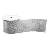 Silver Leopard Print Luxe Glitzer Satinband (Spule)