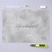 Silver Leopard Print Luxe Glitzer Seidenpapier (Handwerk)