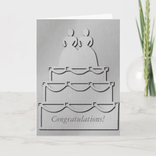 Silver Lesbian Wedding Cake Card Karte