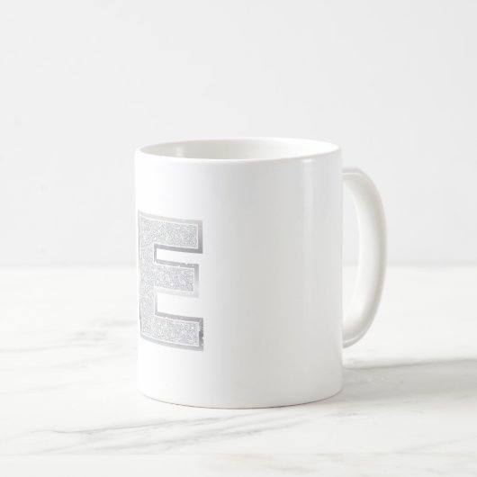 Silver Letter E Kaffeetasse (VorderseiteRechts)