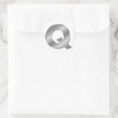 Silver Letter Q Quadratischer Aufkleber (Tasche)