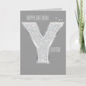 Silver Letter Y Karte (Vorderseite)