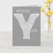 Silver Letter Y Karte (Gelbe Blume)