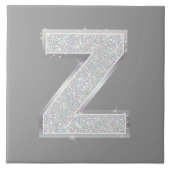 Silver Letter Z Fliese (Vorderseite)