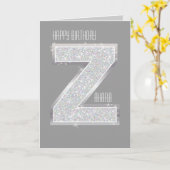 Silver Letter Z Karte (Gelbe Blume)