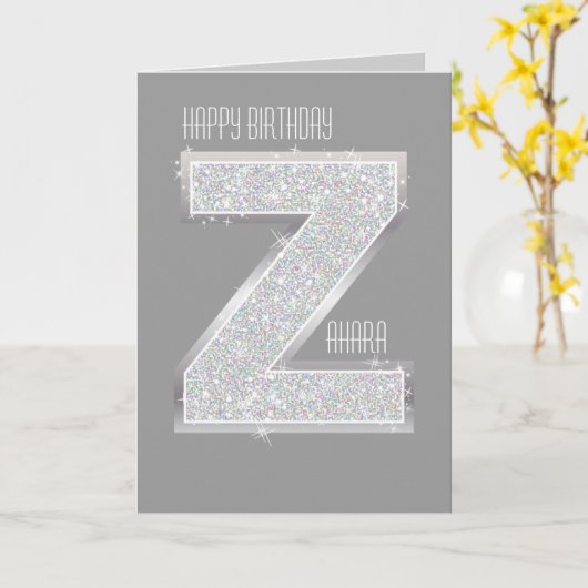 Silver Letter Z Karte (Gelbe Blume)