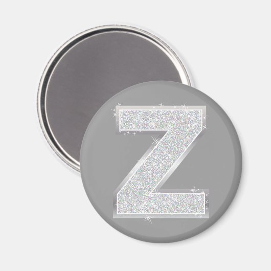 Silver Letter Z Magnet (Vorderseite/Rückseite)