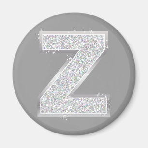 Silver Letter Z Magnet