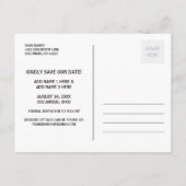 Silver Letting Overlay-Foto Save the Date Ankündigungspostkarte (Rückseite)