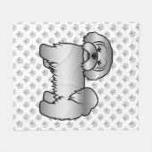 Silver Lhasa Apso Niedlich Cartoon Dog Illustratio Fleecedecke (Vorderseite (Horizontal))