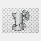 Silver Lhasa Apso Niedlich Cartoon Dog Illustratio Geschirrtuch (Horizontal)