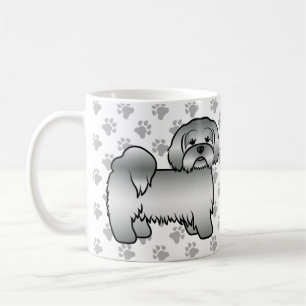 Silver Lhasa Apso Niedlich Cartoon Dog Illustratio Kaffeetasse