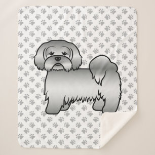 Silver Lhasa Apso Niedlich Cartoon Dog Illustratio Sherpadecke