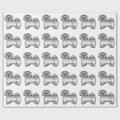 Silver Lhasa Apso Niedlich Cartoon Dog Muster Geschenkpapier (Flach)