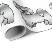 Silver Lhasa Apso Niedlich Cartoon Dog Muster Geschenkpapier (Rolleneckpunkt)