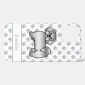 Silver Lhasa Apso Niedlich Cartoon Dog & Name Case-Mate iPhone Hülle (Rückseite (Horizontal))