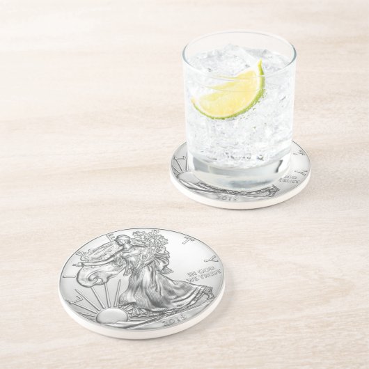 SILVER LIBERTY-MÜNZEN GETRÄNKEUNTERSETZER (Seite)