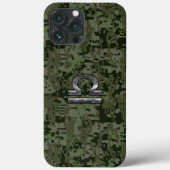 Silver Libra Zodiac Green Camouflage Case-Mate iPhone Hülle (Rückseite)
