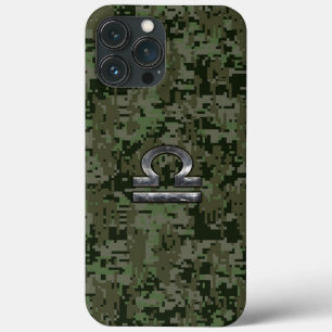 Silver Libra Zodiac Green Camouflage Case-Mate iPhone Hülle