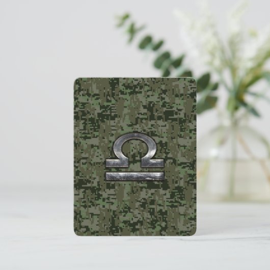 Silver Libra Zodiac Green Digital Camouflage (Stehend Vorderseite)