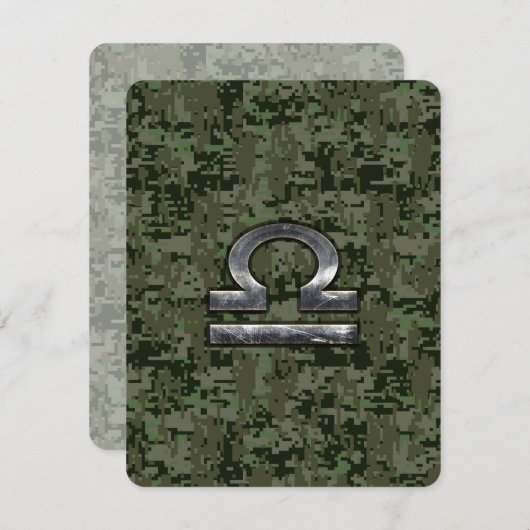 Silver Libra Zodiac Green Digital Camouflage (Vorne/Hinten)
