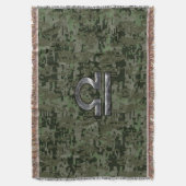 Silver Libra Zodiac Green Digital Camouflage Decke (Vorderseite Vertikal)