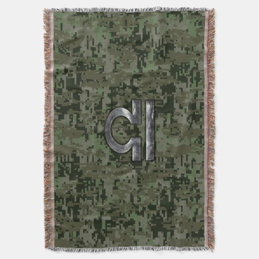 Silver Libra Zodiac Green Digital Camouflage Decke (Vorderseite Vertikal)