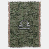 Silver Libra Zodiac Green Digital Camouflage Decke (Vorderseite Vertikal)