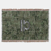 Silver Libra Zodiac Green Digital Camouflage Decke (Vorderseite)