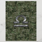 Silver Libra Zodiac Green Digital Camouflage Flyer (Vorne)
