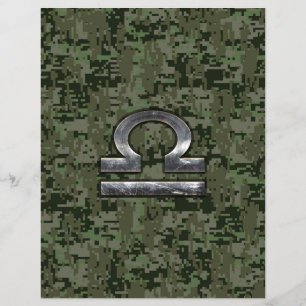 Silver Libra Zodiac Green Digital Camouflage Flyer