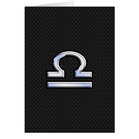 Silver Libra Zodiac Sign auf schwarzer Schlange Ha (Vorne)
