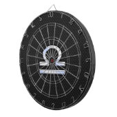 Silver Libra Zodiac Sign auf schwarzer Schlange Ha Dartscheibe (Vorderseite rechts)