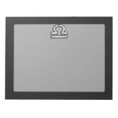 Silver Libra Zodiac Sign auf schwarzer Schlange Ha Notizblock (Vorderseite)