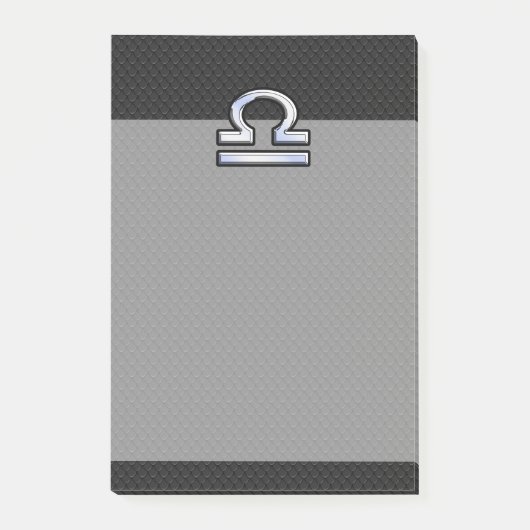 Silver Libra Zodiac Sign auf schwarzer Schlange Ha Post-it Klebezettel (Vorderseite)