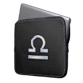 Silver Libra Zodiac Sign Snake Skin Style Laptopschutzhülle (Vorderseite Links)