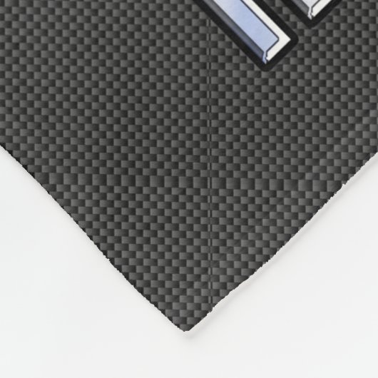 Silver Libra Zodiac Symbol auf Carbon Fibre Print Fleecedecke (Ecke)