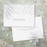 Silver Liebe Hearts Confetti Dankeskarte<br><div class="desc">Es zeigt zarte Silberherzen und Konfetti fallen auf Ihre Danksagung,  Set in eleganter silberner Typografie. Sie können mit Ihrer eigenen Dankeschön-Nachricht auf der Rückseite personalisieren,  oder wenn Sie es vorziehen,  Ihre eigene handgeschriebene Nachricht,  löschen Sie den Text. Ein perfekter Weg,  um Ihnen zu danken! Entwickelt von Thisisnotme©</div>