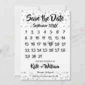 Silver Liebe Herzkalender Save The Date (Vorderseite)