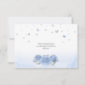 Silver Light Baby Blue Rose Elegant Save The Date (Rückseite)