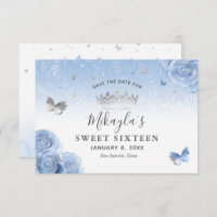 Silver Light Baby Blue Rose Elegant