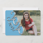 Silver Light Blue 2020 Foto Abschluss Einladung (Vorderseite)