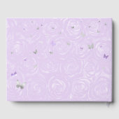 Silver Light Lila Rose Elegantes Foto Quinceanera Gästebuch (Rückseite)