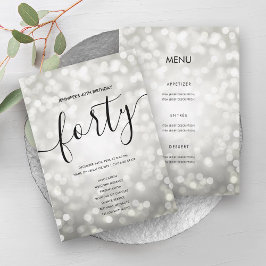 Silver Lights 40. Geburtstagskarte Einladung