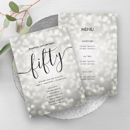 Silver Lights 50. Geburtstagskarte Einladung