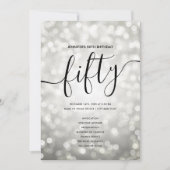 Silver Lights 50. Geburtstagskarte Einladung (Vorderseite)