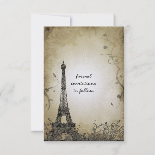 Silver Lights Eiffelturm Save the Date (Rückseite)